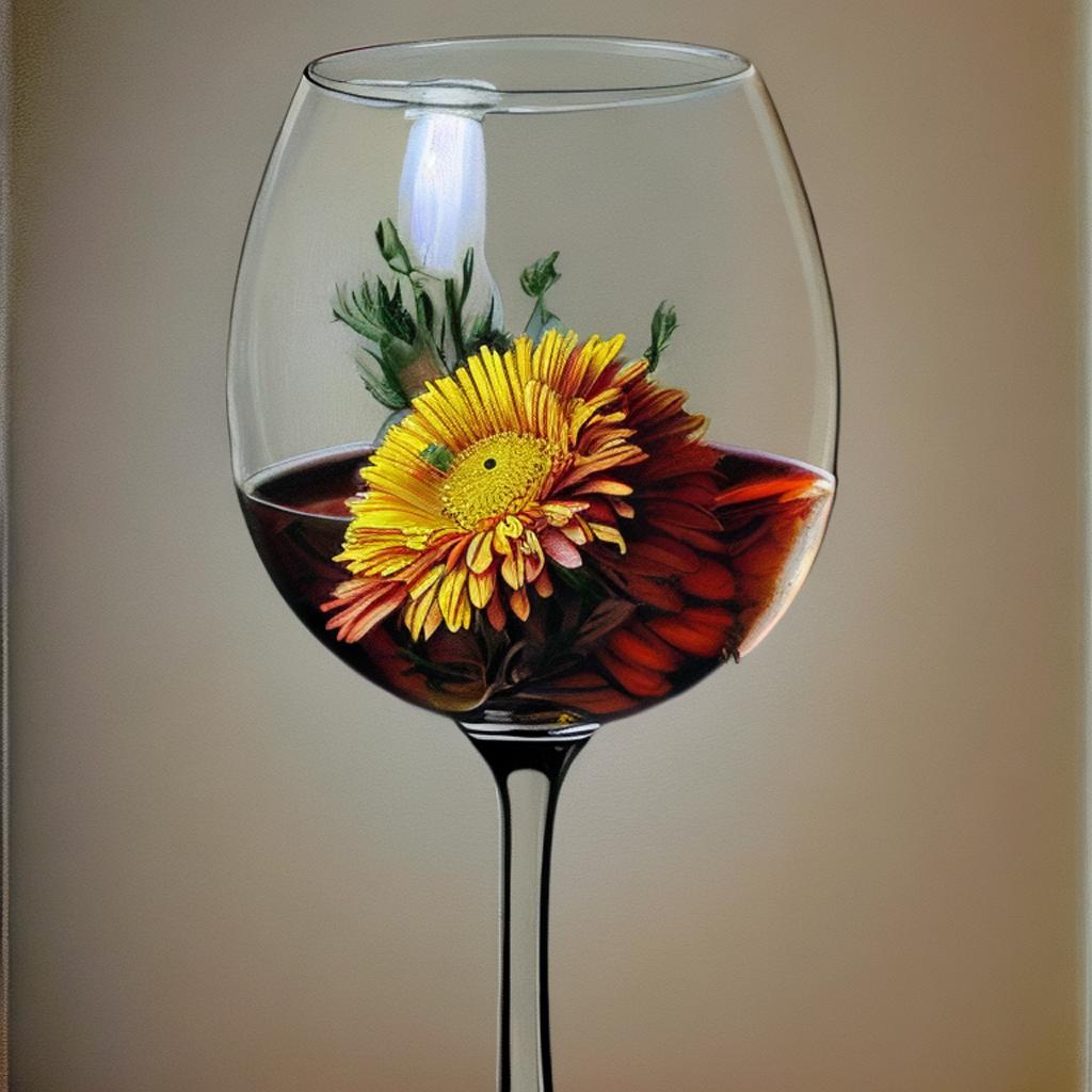Flowers in a wine