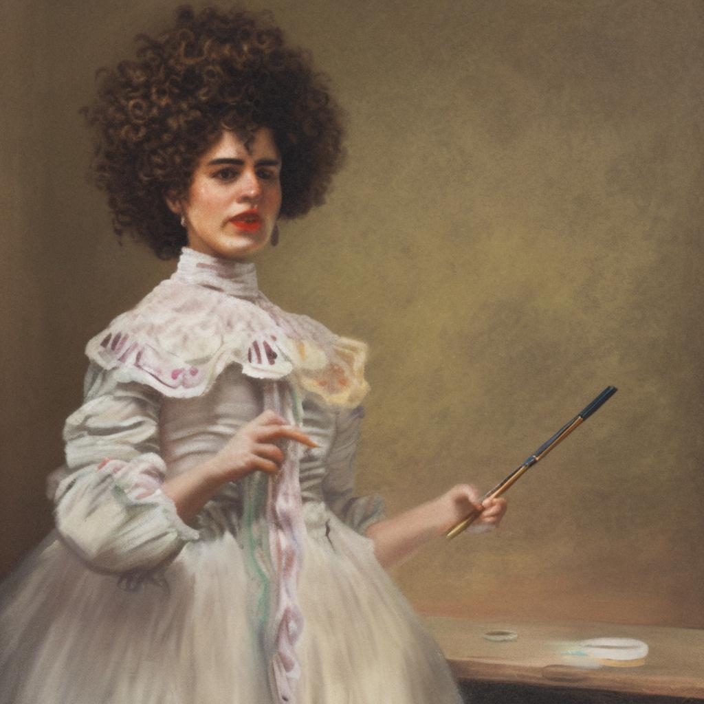 Pintura mulher de cabelo