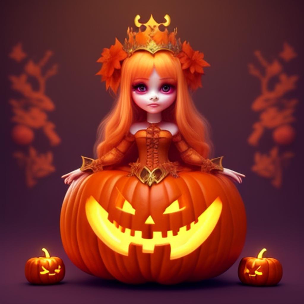 Pumpkin princess #Fantasystyle #Magical #Illusion #3D #Fantasy #Artstation #Illustration #halloween #october #pumpkinday #pumpkin #halloweenspirit #orangecolor #orange