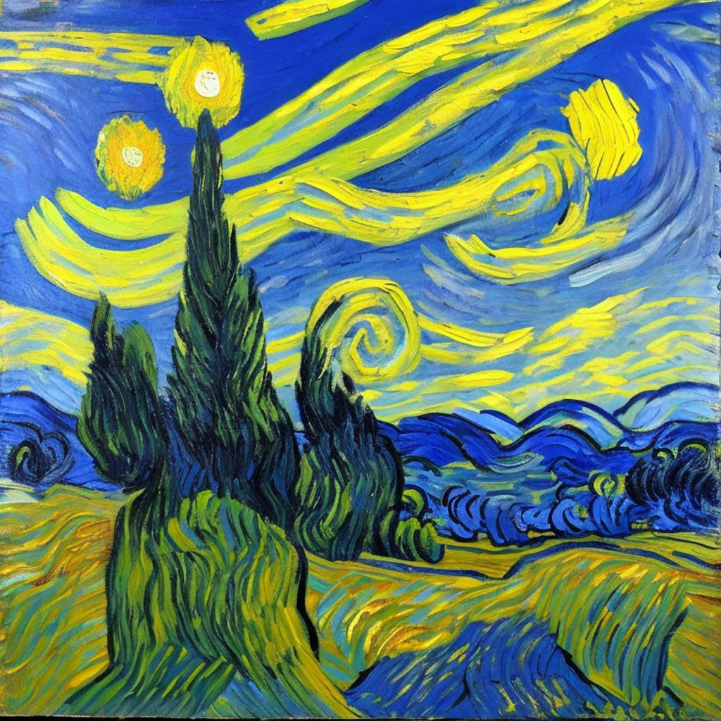 Van Gogh, blue, yellow,