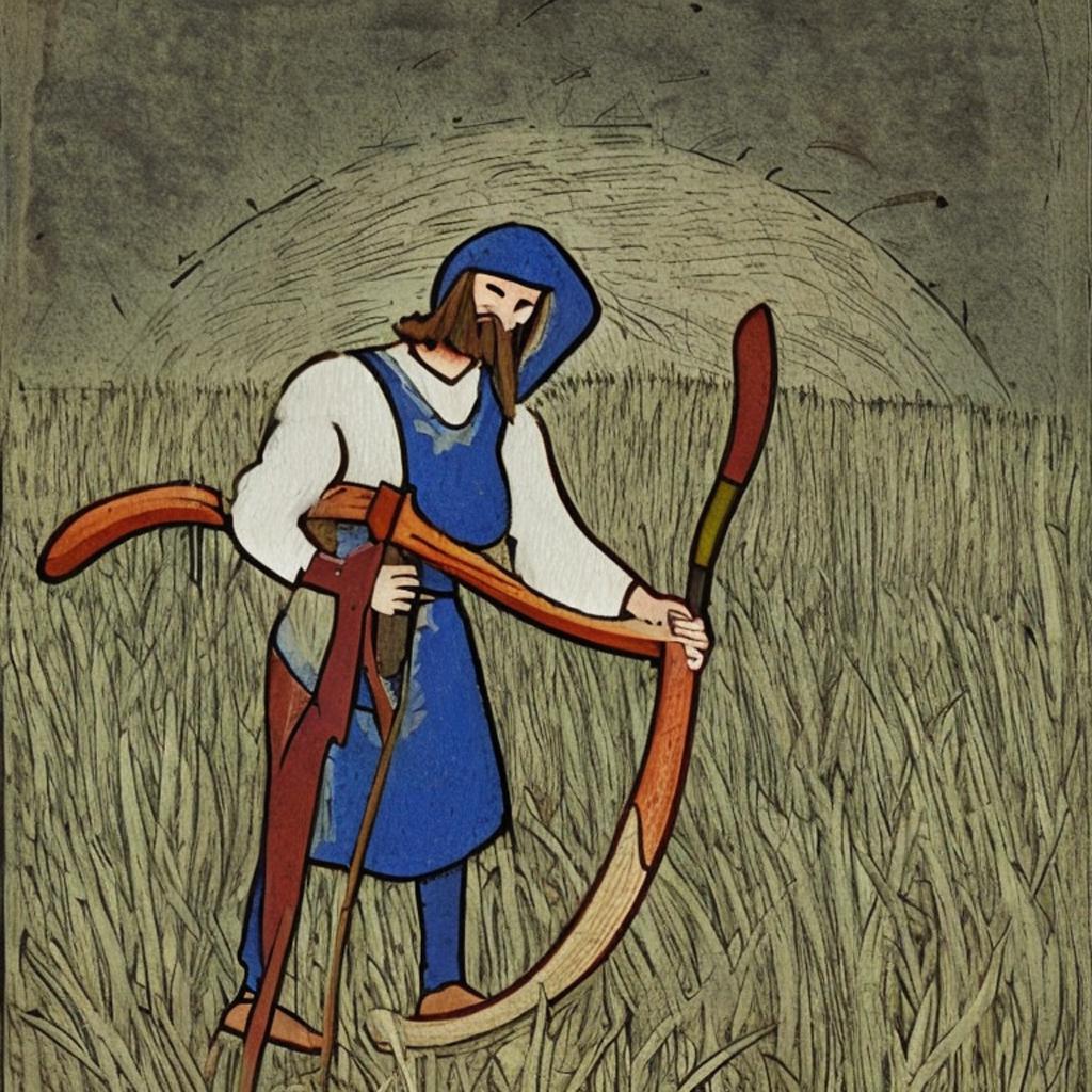 medieval person with scythe