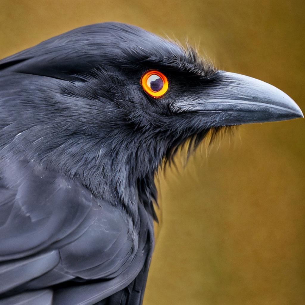 Raven with orange eyes