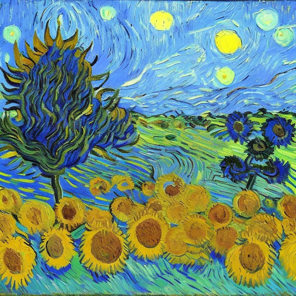 Van Gogh, blue, yellow,