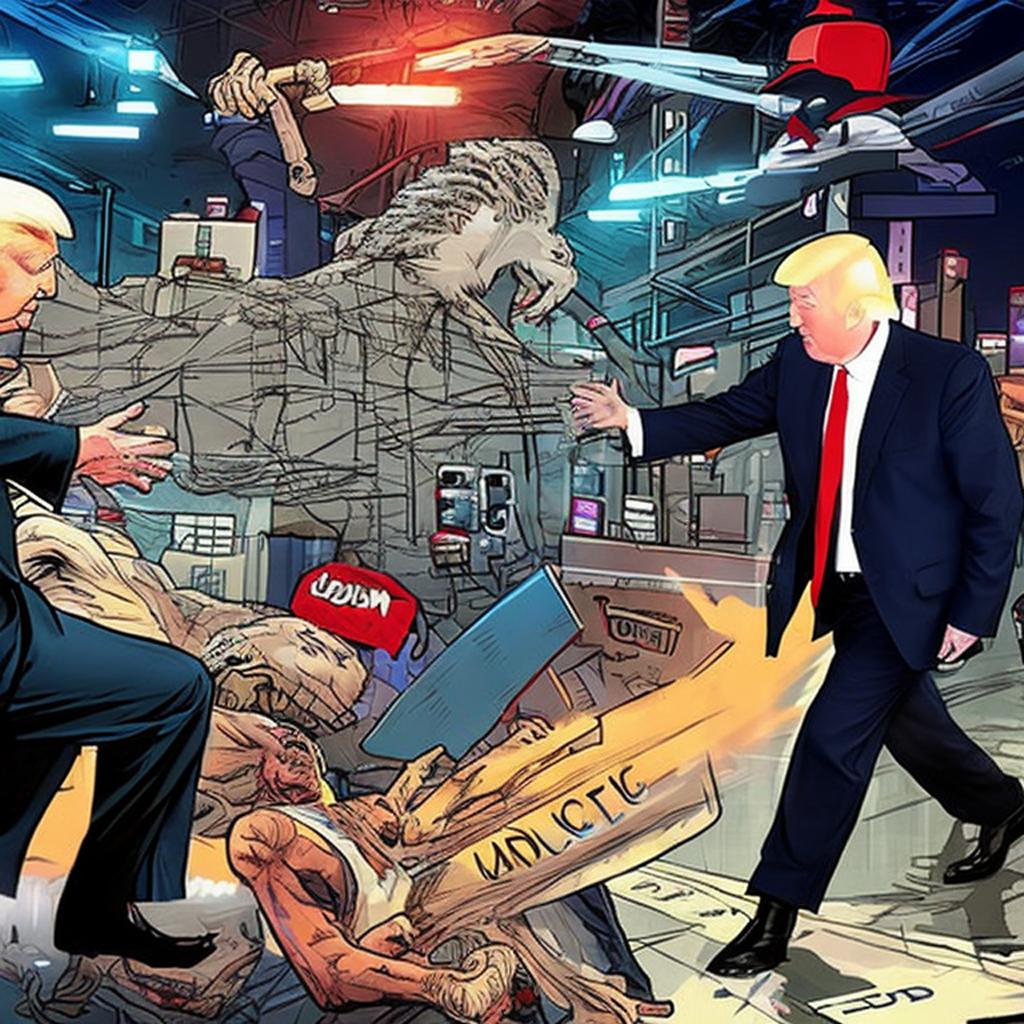 Donald trump fighting joe