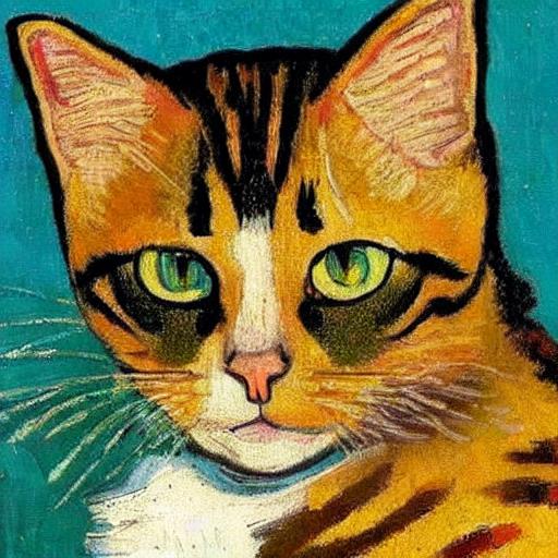 a cat painted by