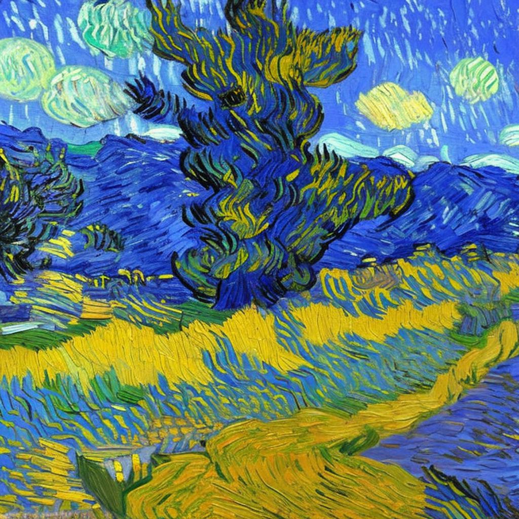Van Gogh, blue, yellow,