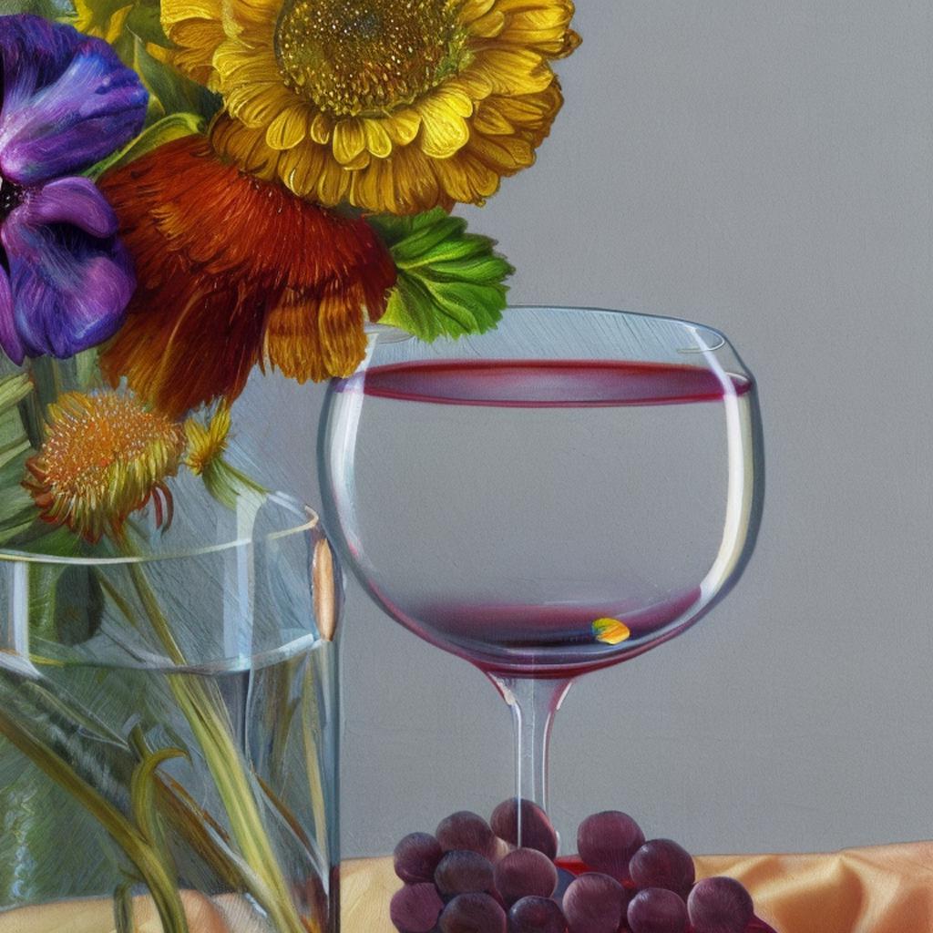 Flowers in a wine