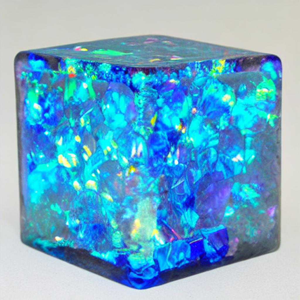 crystalline opal cube 7"x7"x7'